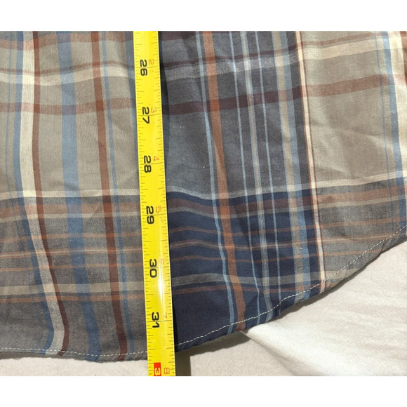 Ely Cattleman Pearl Snap Western Shirt Men's L Gray Plaid Short Sleeve Pockets - Picture 6 of 7